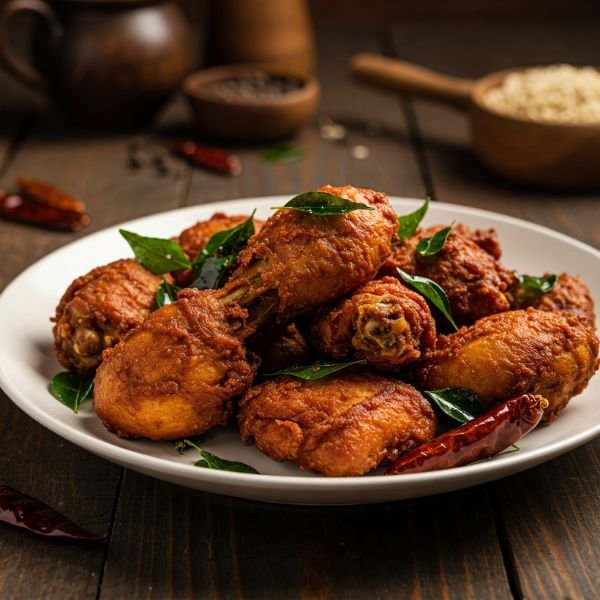 Nadan Kozhi Varuthatu - a traditional dish of kerala